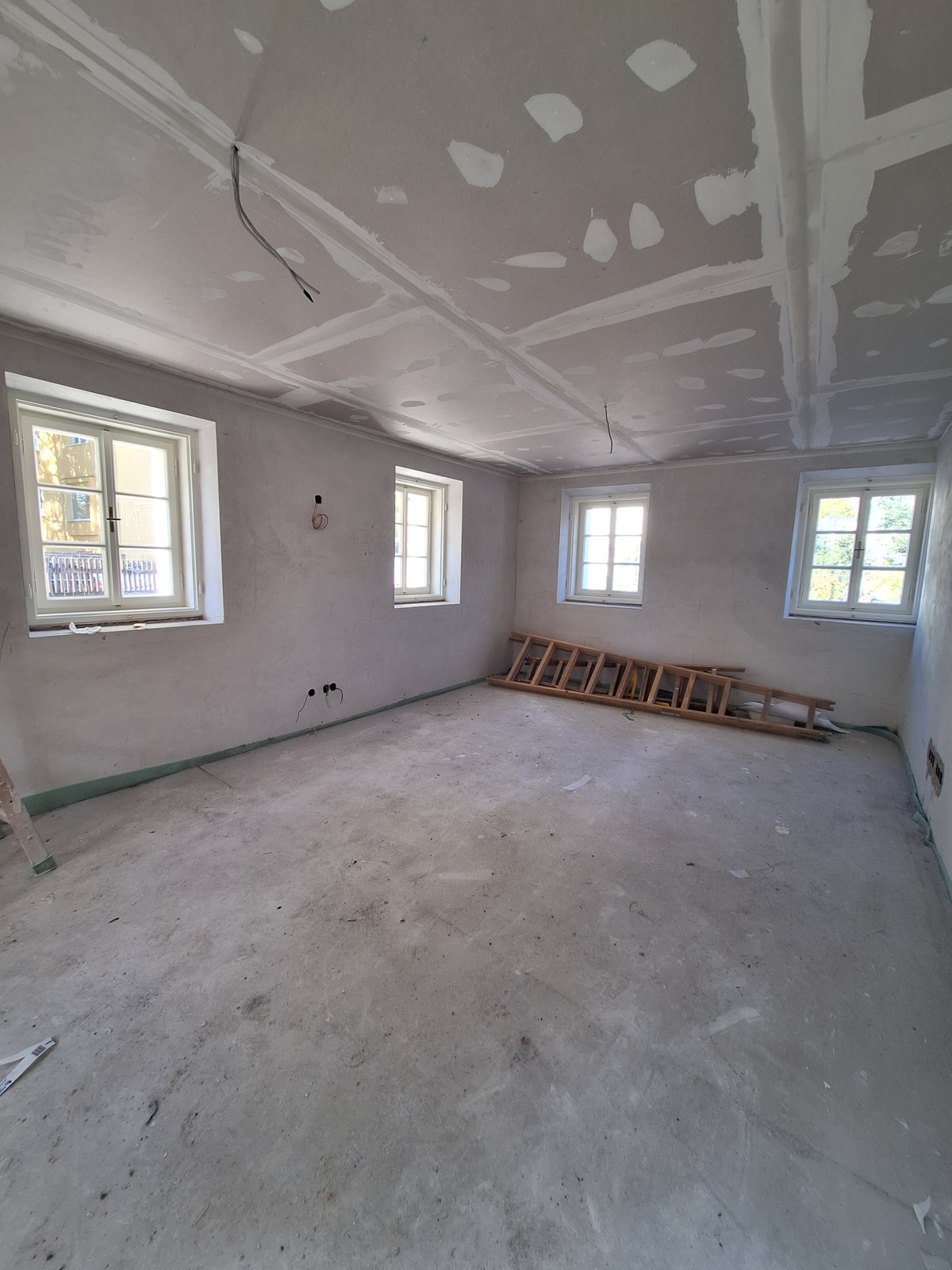 Der Wohnbereich der Gartenwohnung Ottilie im Ausbau